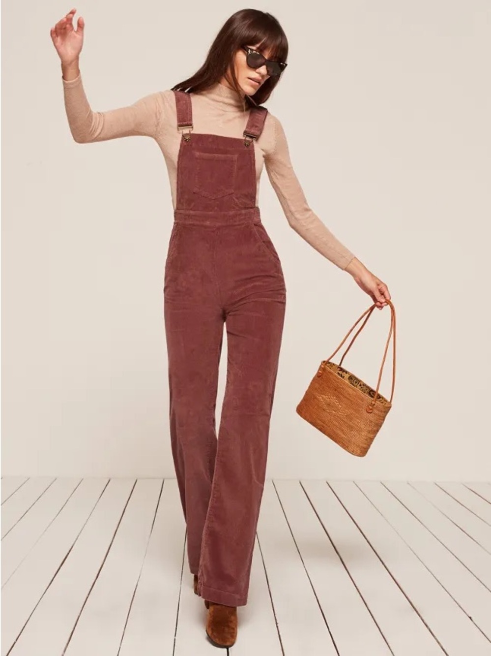 NWT Reformation Rodeo Corduroy Deep Wine Rust Pink Color Size 6